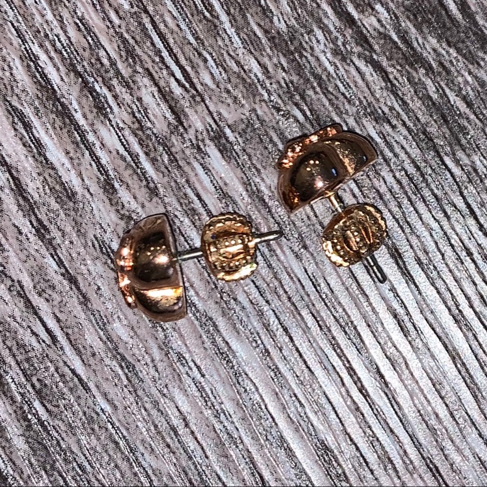 💘 Original Juicy Couture Gold Stud Heart Earrings - Picture 3 of 4